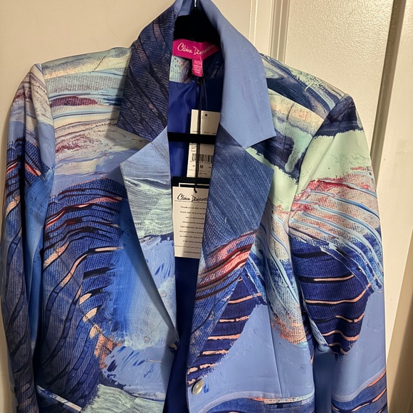 Claire Dejardins Abstract blue blazer - Picture 1 of 3